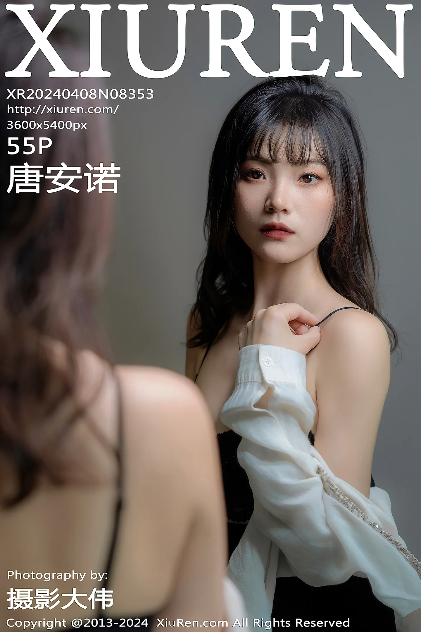 [XiuRen秀人网]VOL.8353 模特唐安诺私房性感黑色蕾丝内衣配超薄黑丝秀曼妙身姿诱惑写真55P-秀人网官方网站